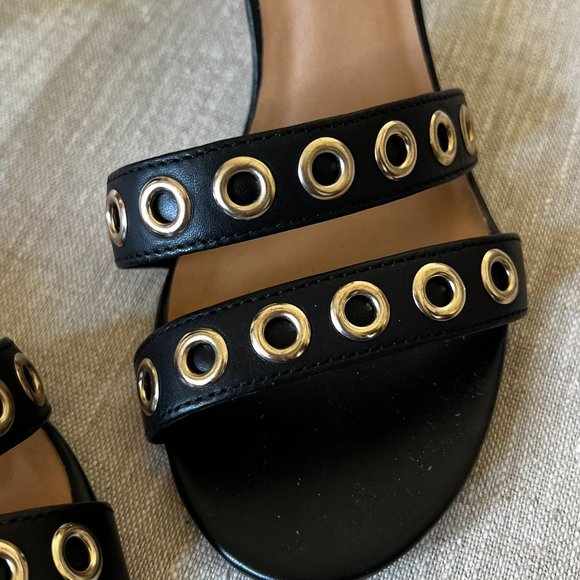 Le Chateau Black Leather heels with grommets/metal eyelet Size 9 - Picture 13 of 15